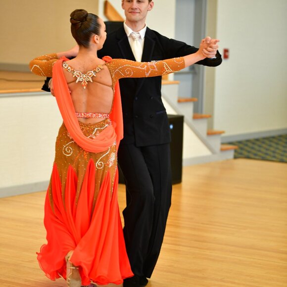 Orange Blossom - Ballroom Smooth Gown Nude & Orange by Dore Designs - Picture 7 of 16